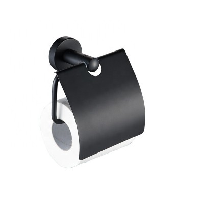 Industrial Toilet Paper Holder Matte Black Cast Iron Furniture Hardware Wall Mount Toilet Paper Holder for Washroom kitchen